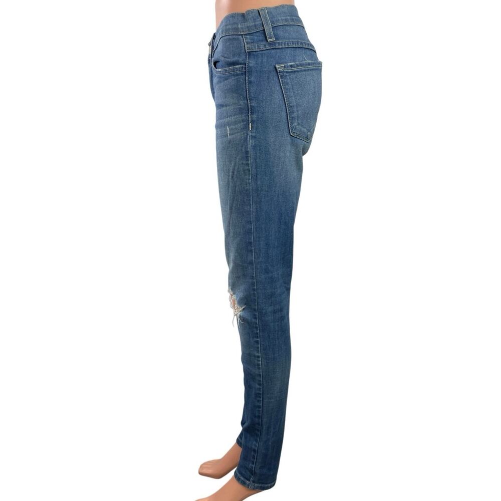 Flying Monkey Women's Blue High Waisted Distressed Skinny Denim Jeans Size 29 - Picture 2 of 6